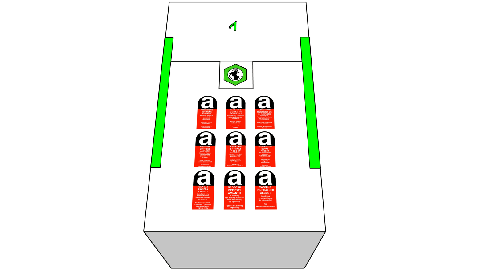 Asbest Big Bag 90x90x110cm, SWL 1000kg, SF:5:1