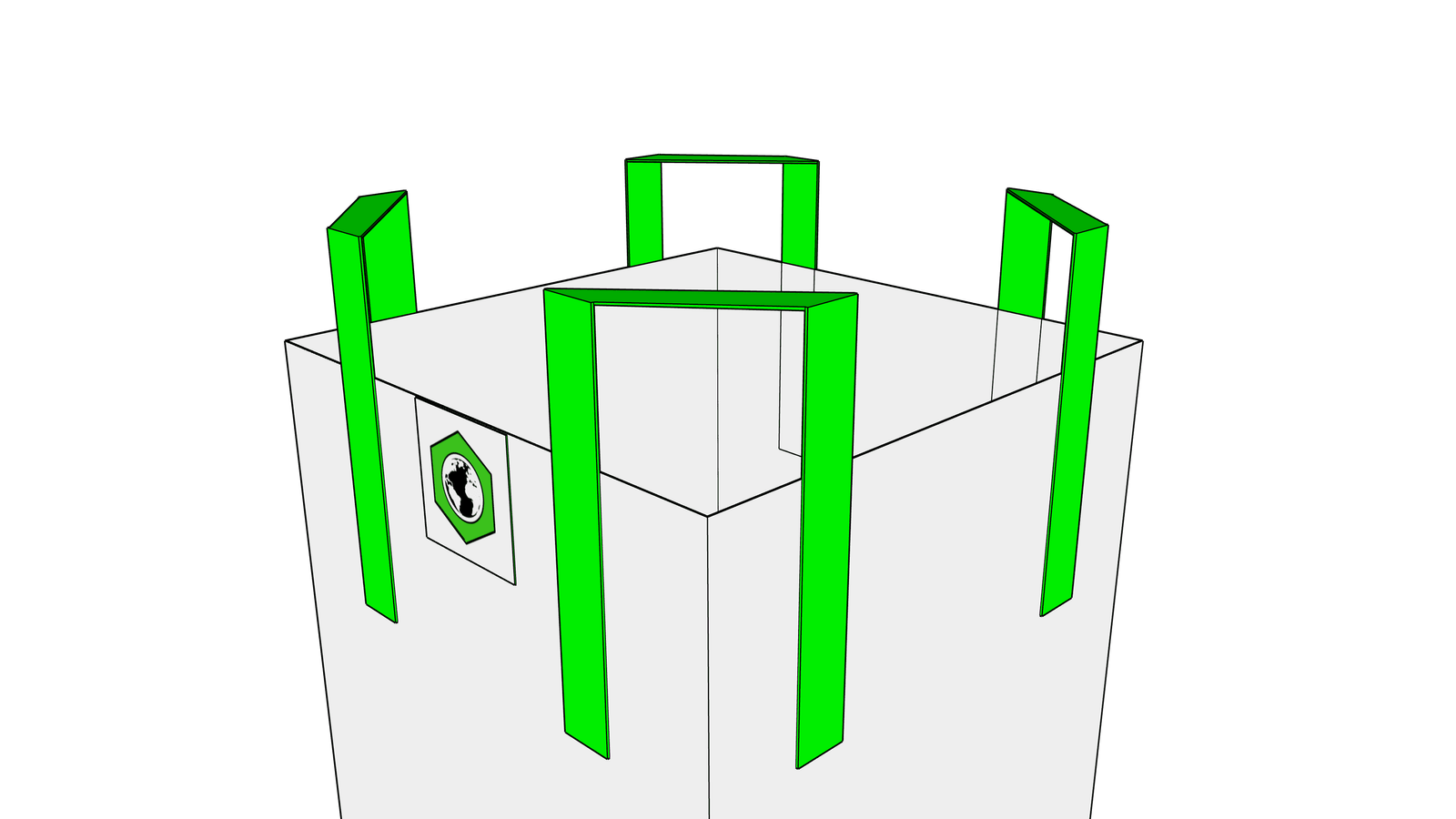 Big Bag 90x90x110cm, Cross-Corner, SWL 1500kg, SF:5:1